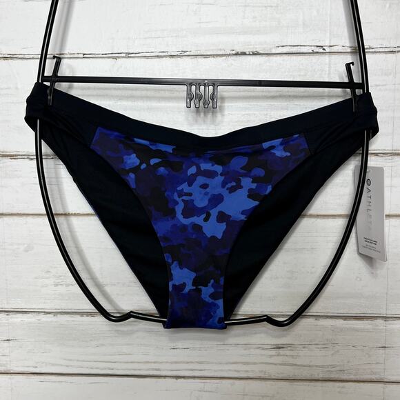 Athleta Freestyle Blue Camo Bikini Top and Bottom Size Large - Picture 5 of 14